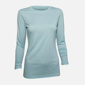 Light blue long-sleeve shirt on a white background